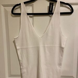 Express ribbed white tank top